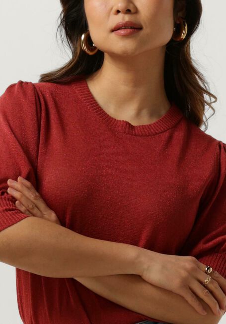 Rode MINUS T-shirt LIVA PUFF SLEEVE METALLIC KNIT PULLOVER - large