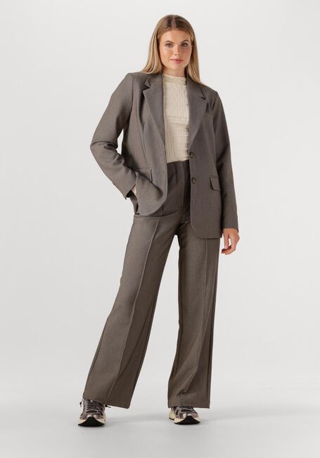 Taupe Y.A.S. Wijde broek YASREEMAJ HW PANT - large