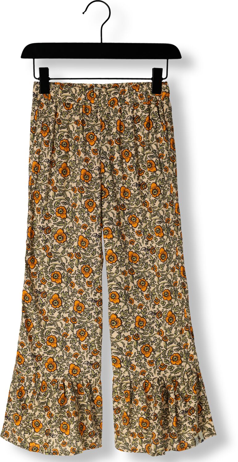 LOOXS little gebloemde loose fit broek bruin oranje Meisjes Viscose Bloemen 134