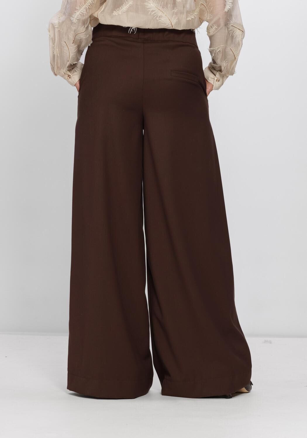Bruine NUKUS Wijde broek LIEVE PANTS - large