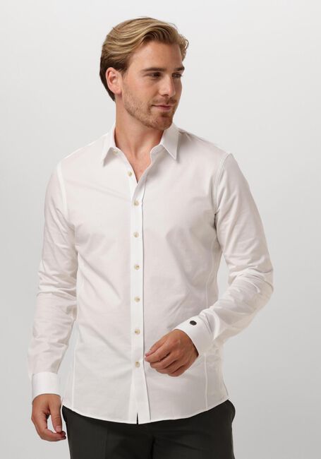Witte CAST IRON Casual overhemd LONG SLEEVE SHIRT TWILL JERSEY 2 TONE - large
