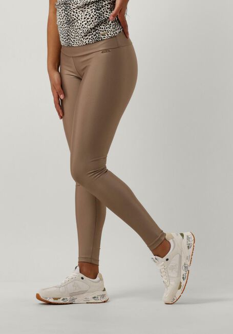 Taupe DEBLON SPORTS Broeken CLARA SHINE LEGGINGS HIGH WAISTBAND - large