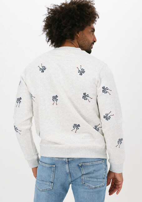 Lichtgrijze SCOTCH & SODA Sweater EMBROIDERED CREW-NECK SWEATSHI - large