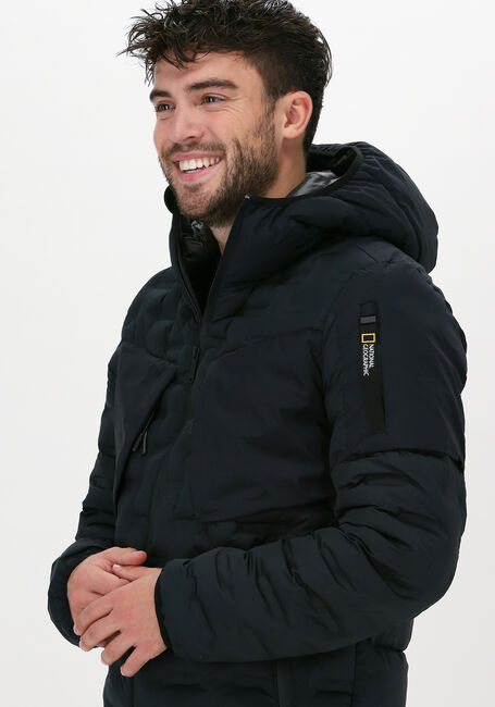 Zwarte NATIONAL GEOGRAPHIC Gewatteerde jas HOODED JACKET - large