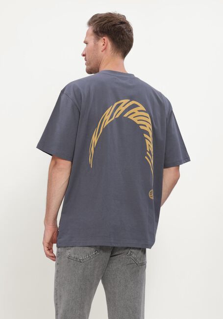 Donkergrijze WOODBIRD T-shirt WBBAINE WARP TEE - large