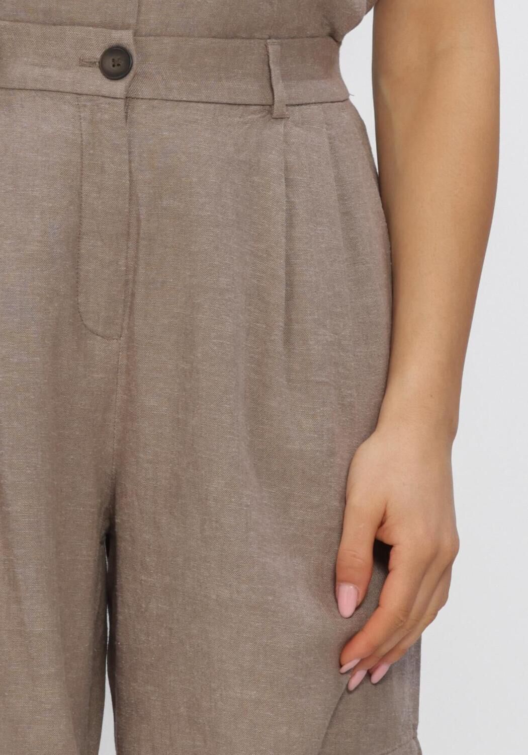 Lichtgrijze MSCH COPENHAGEN Broeken MSCHVIANA GINIA HW SHORTS - large