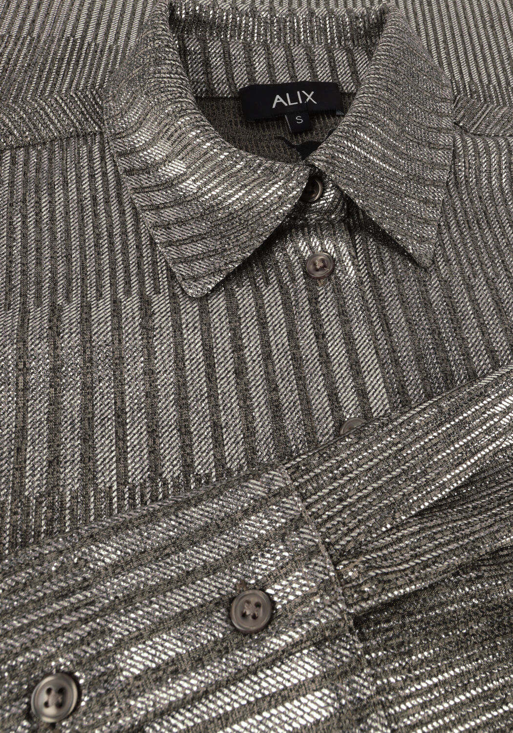 Zilveren ALIX THE LABEL Blouses LADIES KNITTED FOIL BLOUSE - large