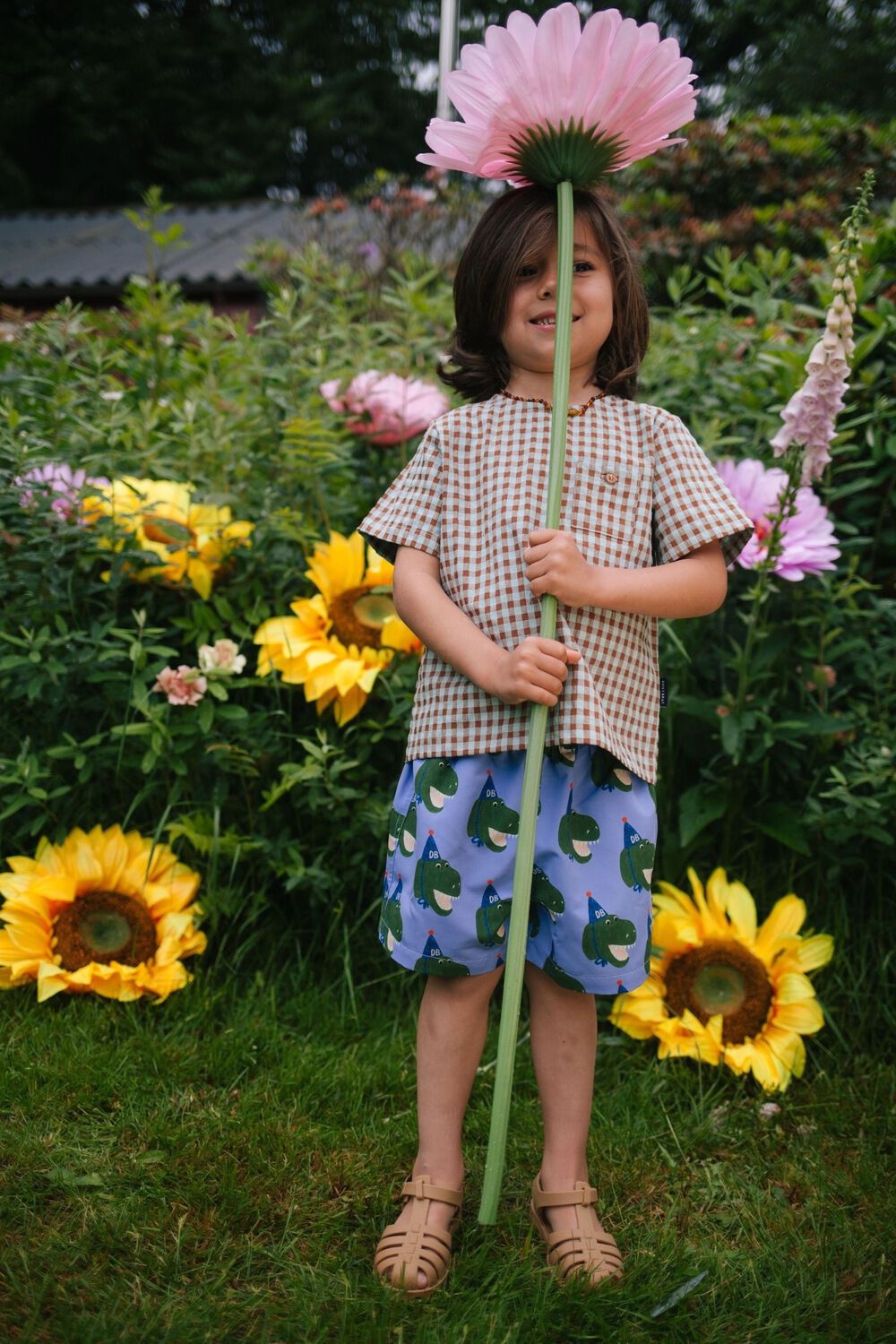 Blauwe DAILY BRAT Zwembroeken DAFFY DINO SWIMSHORTS - large