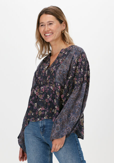 Paarse SISSEL EDELBO Blouses BIBI BALLOON SILK TOP - large