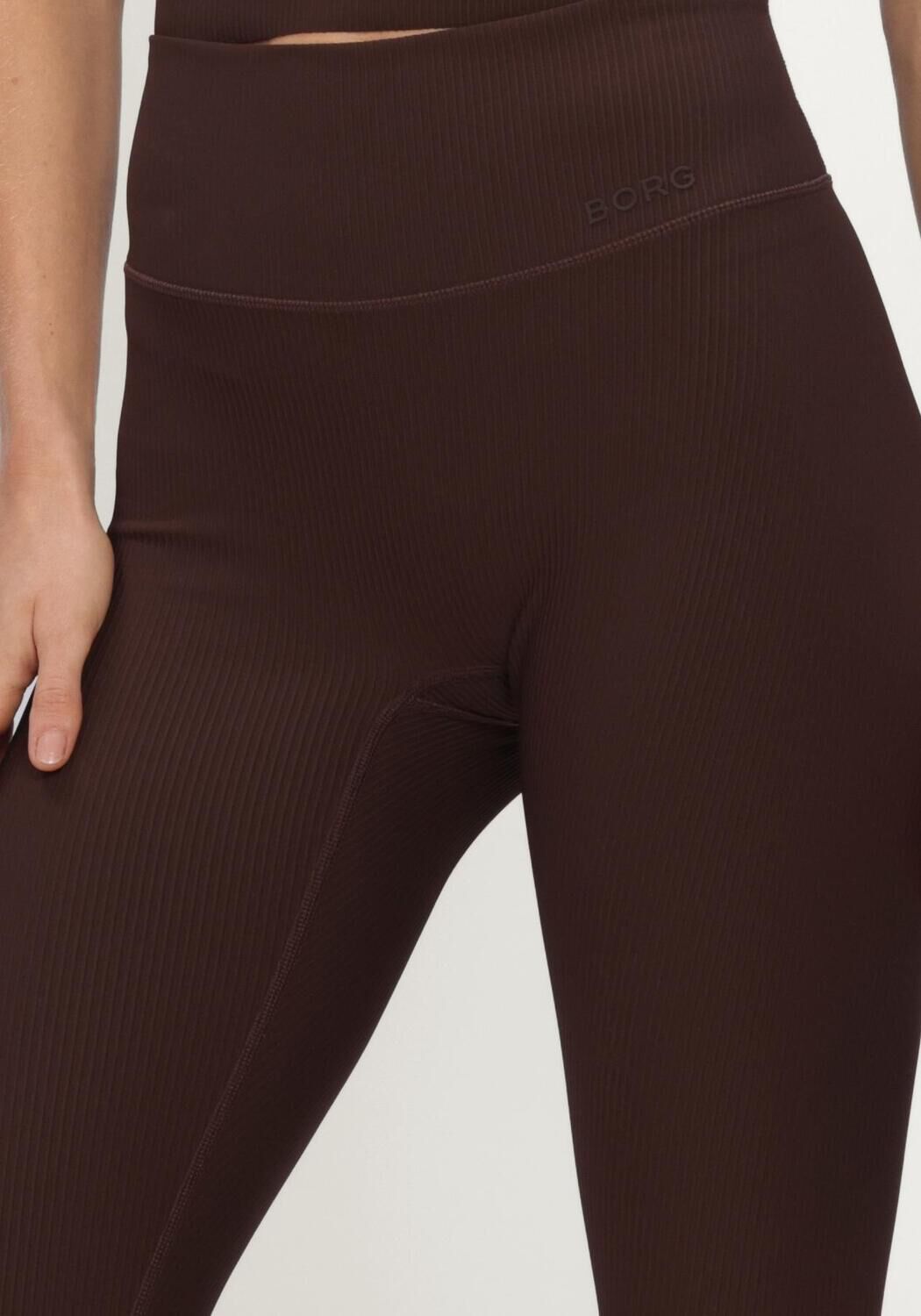 BJORN BORG Dames Broeken Studio Ribbed Tights Bruin