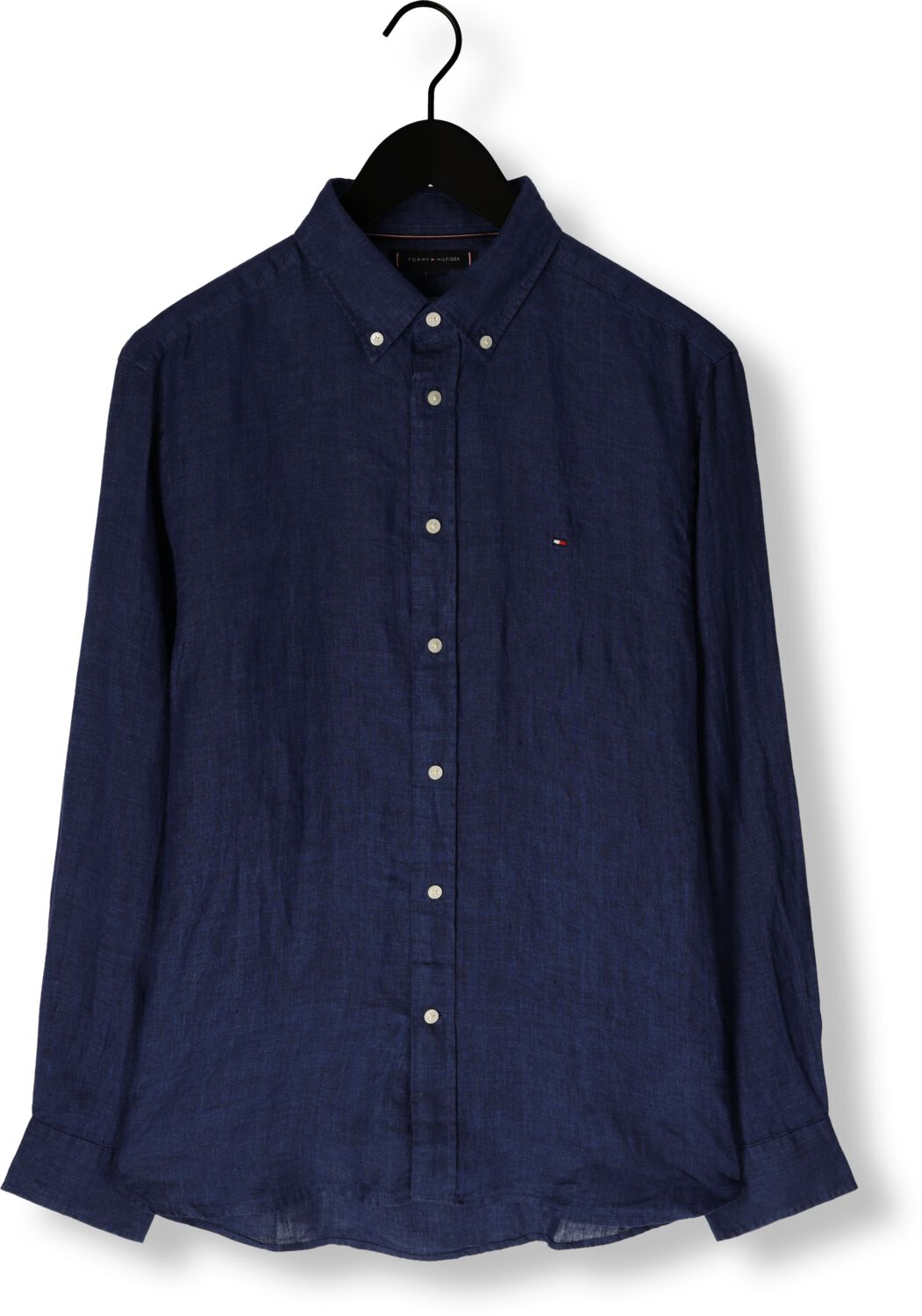 TOMMY HILFIGER Heren Overhemden Pigment Dyed Li Solid Rf Shirt Donkerblauw