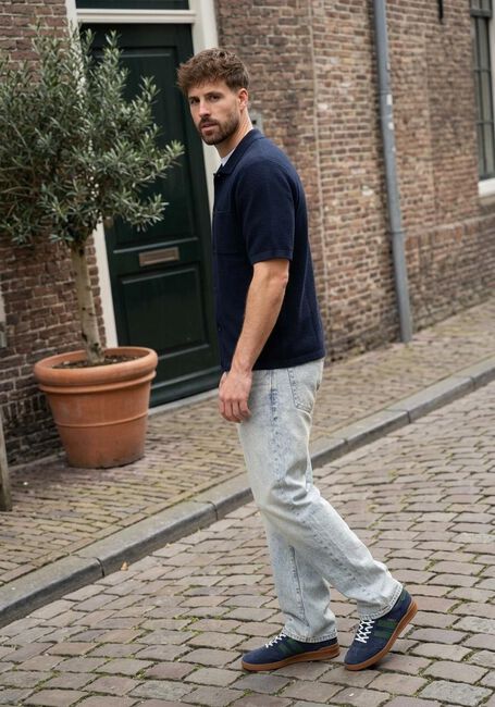 Donkerblauwe ANERKJENDT Polo AKSVEND S/S KNIT SHIRT - large