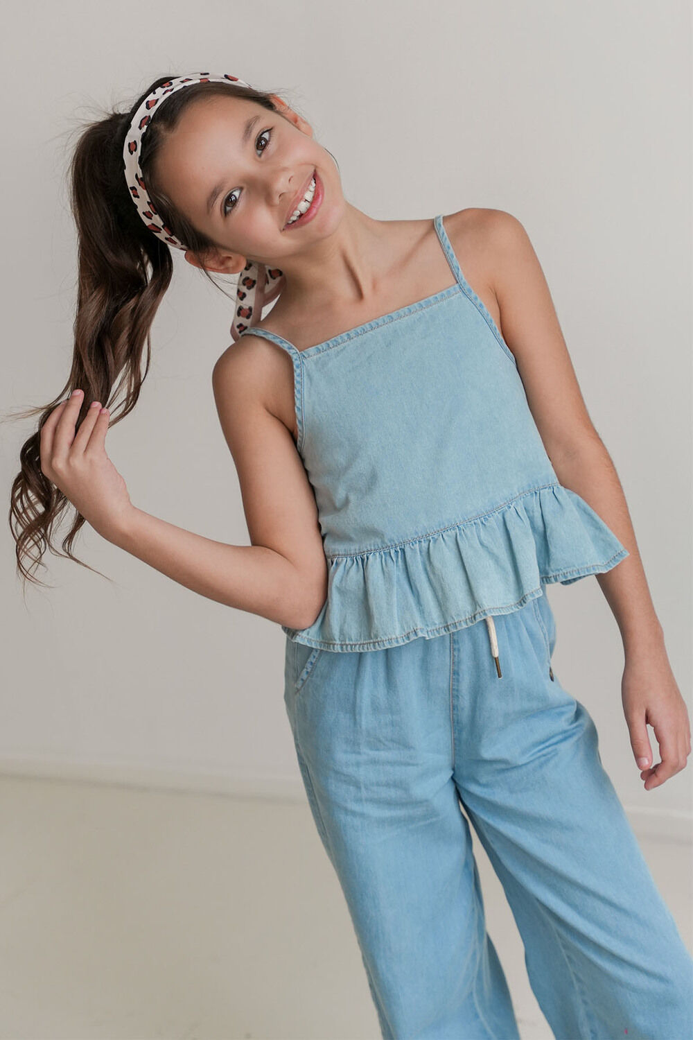 LIKE FLO Meisjes Tops & T-shirts Elif Chambrey Top Lichtblauw
