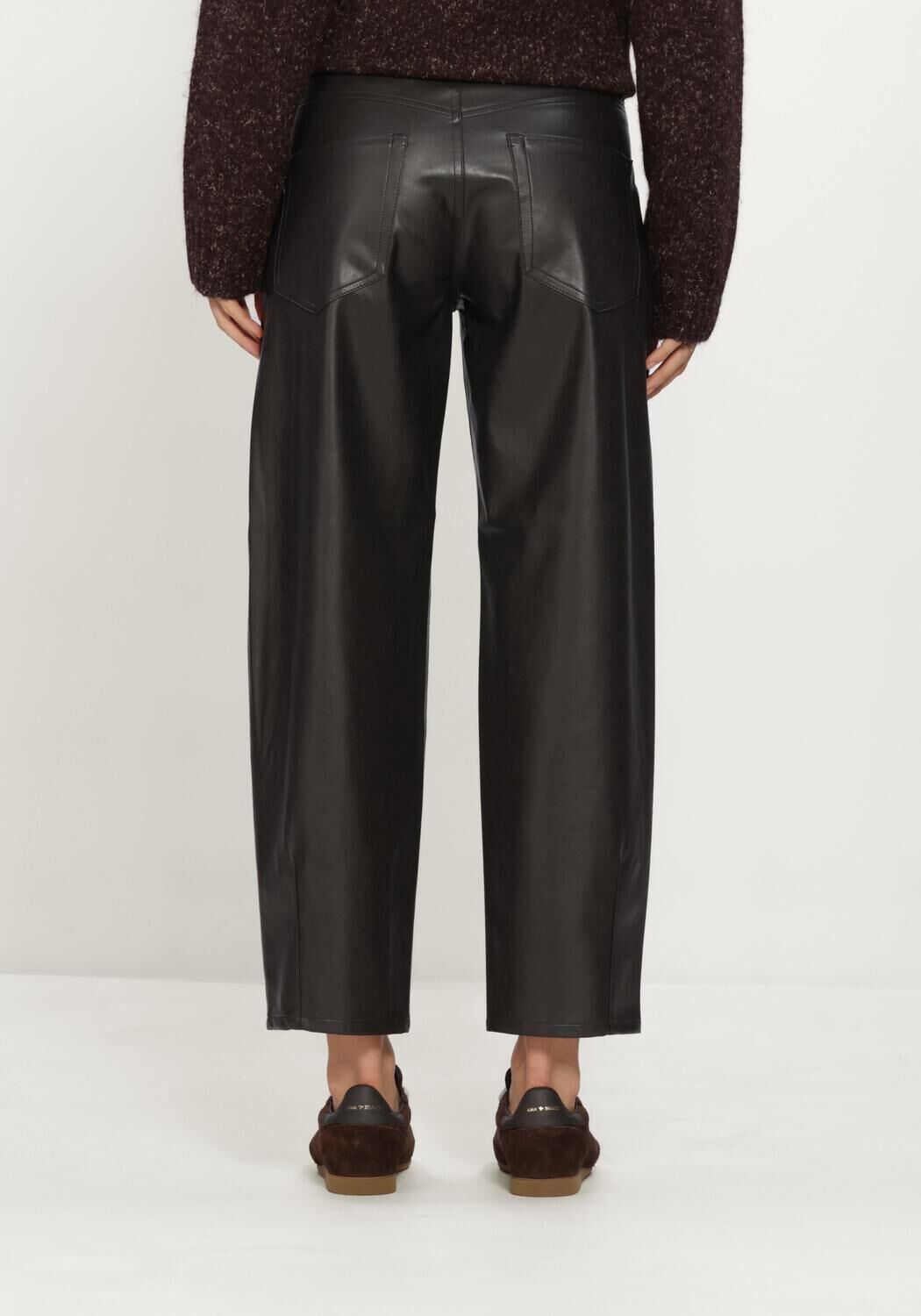 Bruine CAMBIO Broeken ELIN VEGAN NAPPA LEATHERSTRETCH - large