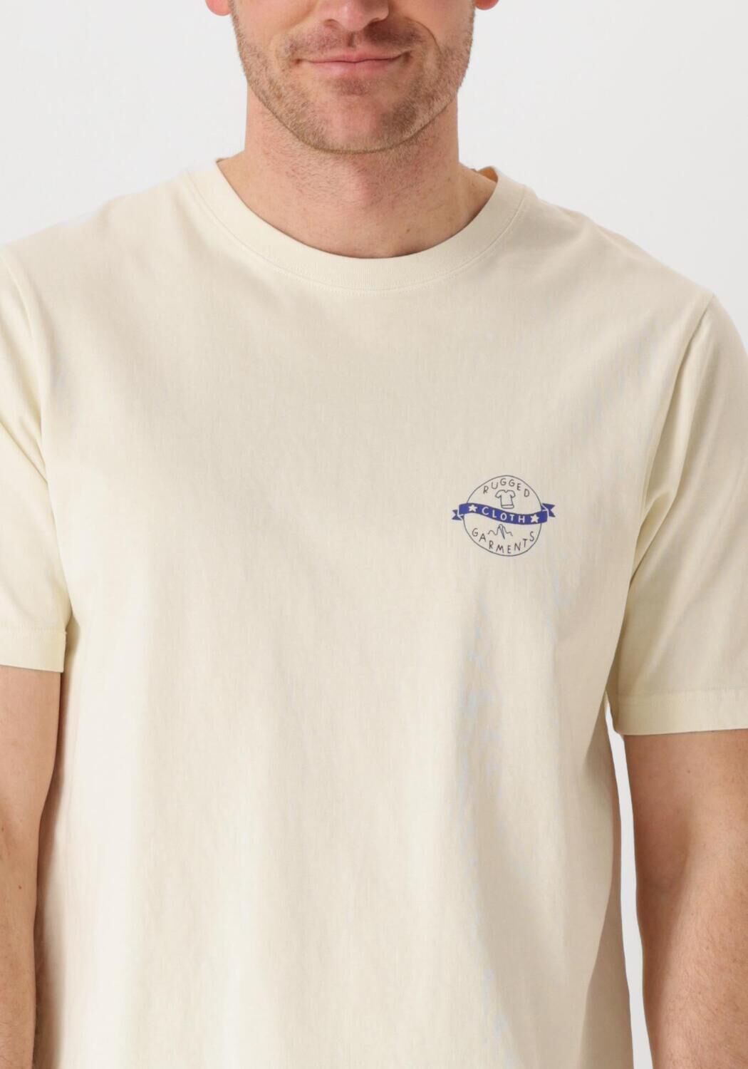 ANERKJENDT Heren Polo's & T-shirts Akkikki Go Outside More Ss Tee Creme