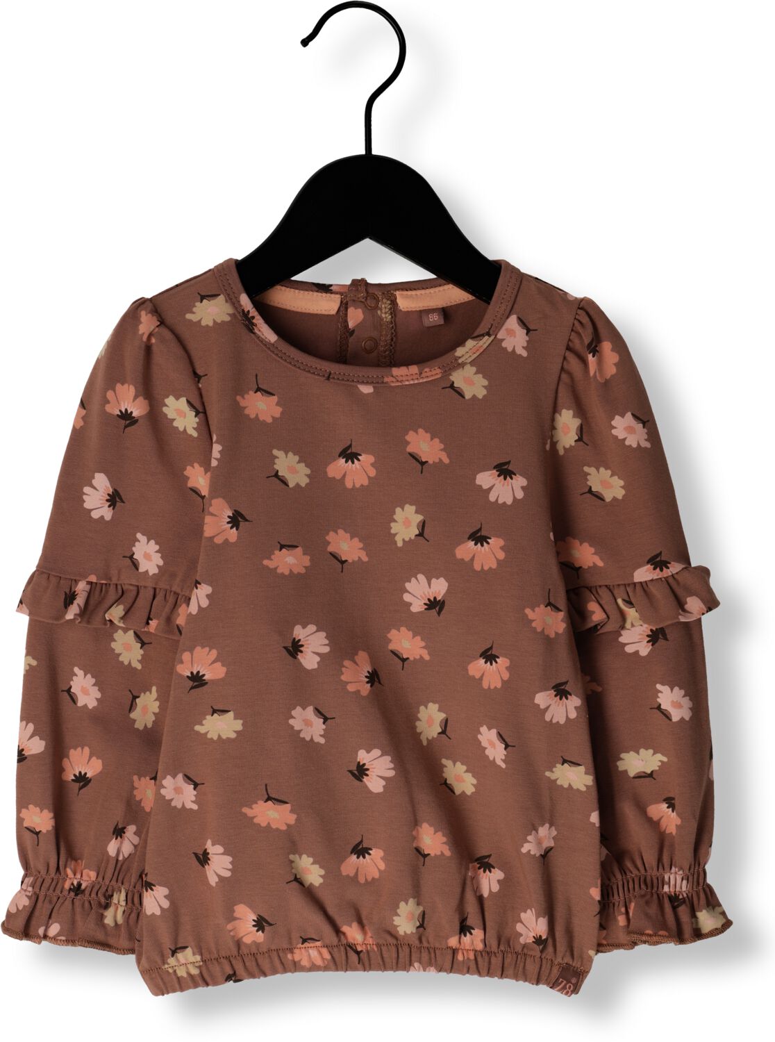 Z8 sweater Sylvie bruin roze Longsleeve Meisjes Stretchkatoen Ronde hals 98