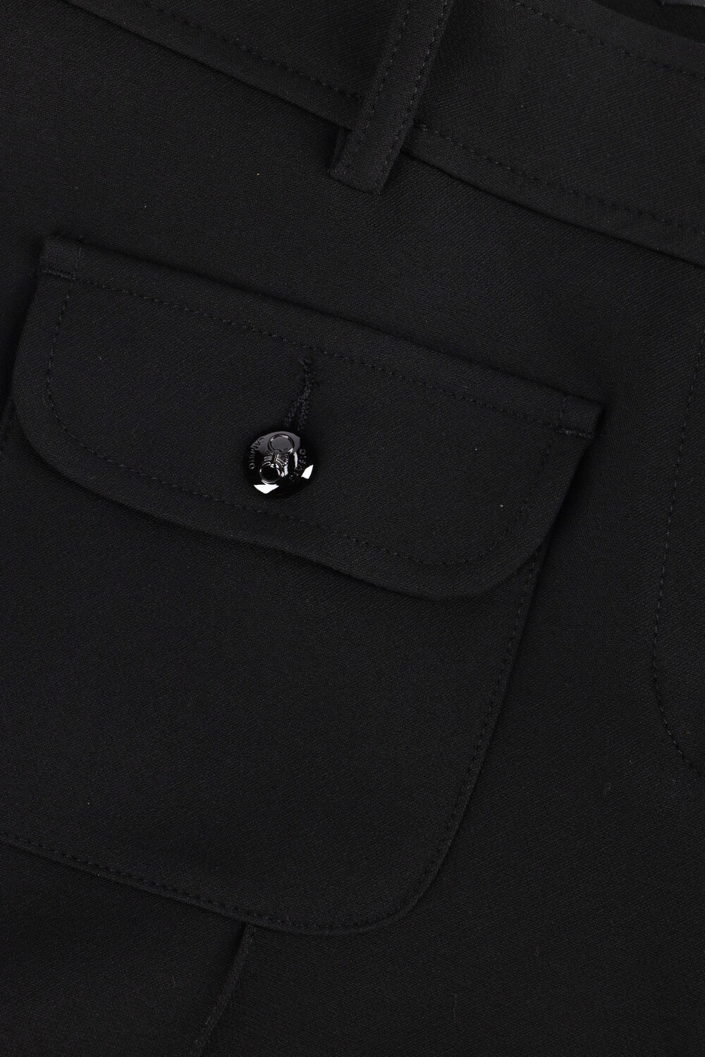 Zwarte CAMBIO Flared broek FARAH POCKET LONG WOOL SUBSTITURE DOUBLE - large