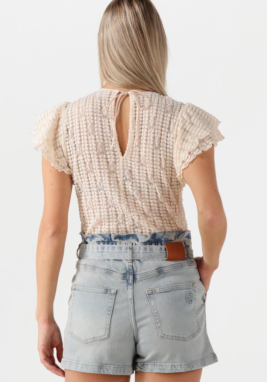 DANTE6 Dames Tops & T-shirts Marlowe Lace Volant Top Ecru