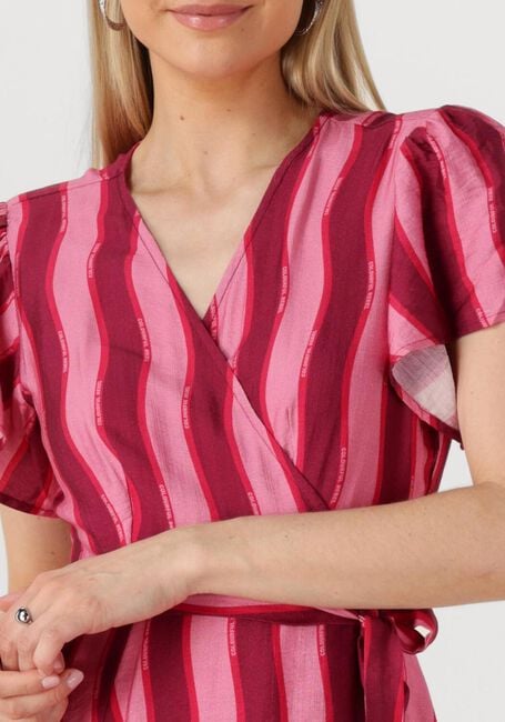 Roze COLOURFUL REBEL Maxi jurk AVA STRIPED REAL WRAP MAXI DRESS SS - large