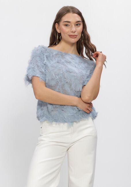 Blauwe SELECTED WOMEN Tops & T-shirts SLFMYLINE SS BOAT NECK TOP - large