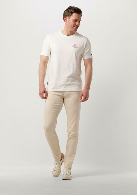 Gebroken wit CAST IRON T-shirt SHORT SLEEVE R-NECK REGULAR FIT COTTON - large