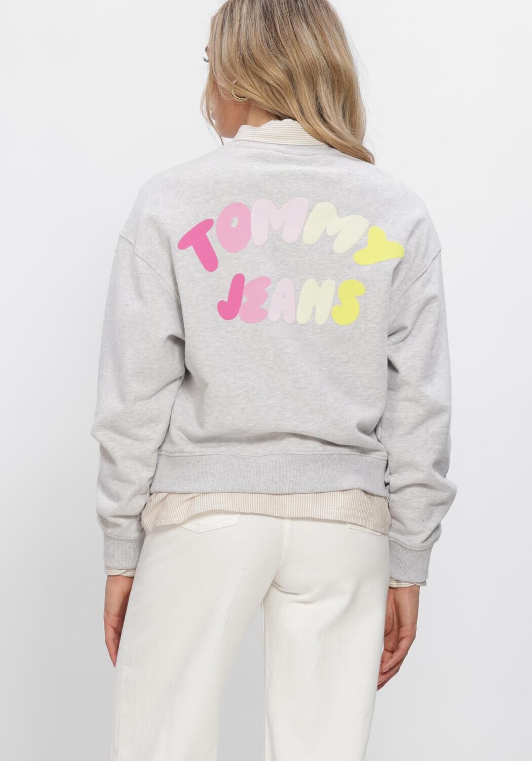 Grijze TOMMY JEANS Trui TJW BXY COLOR BUBBLE CREW EXT - large