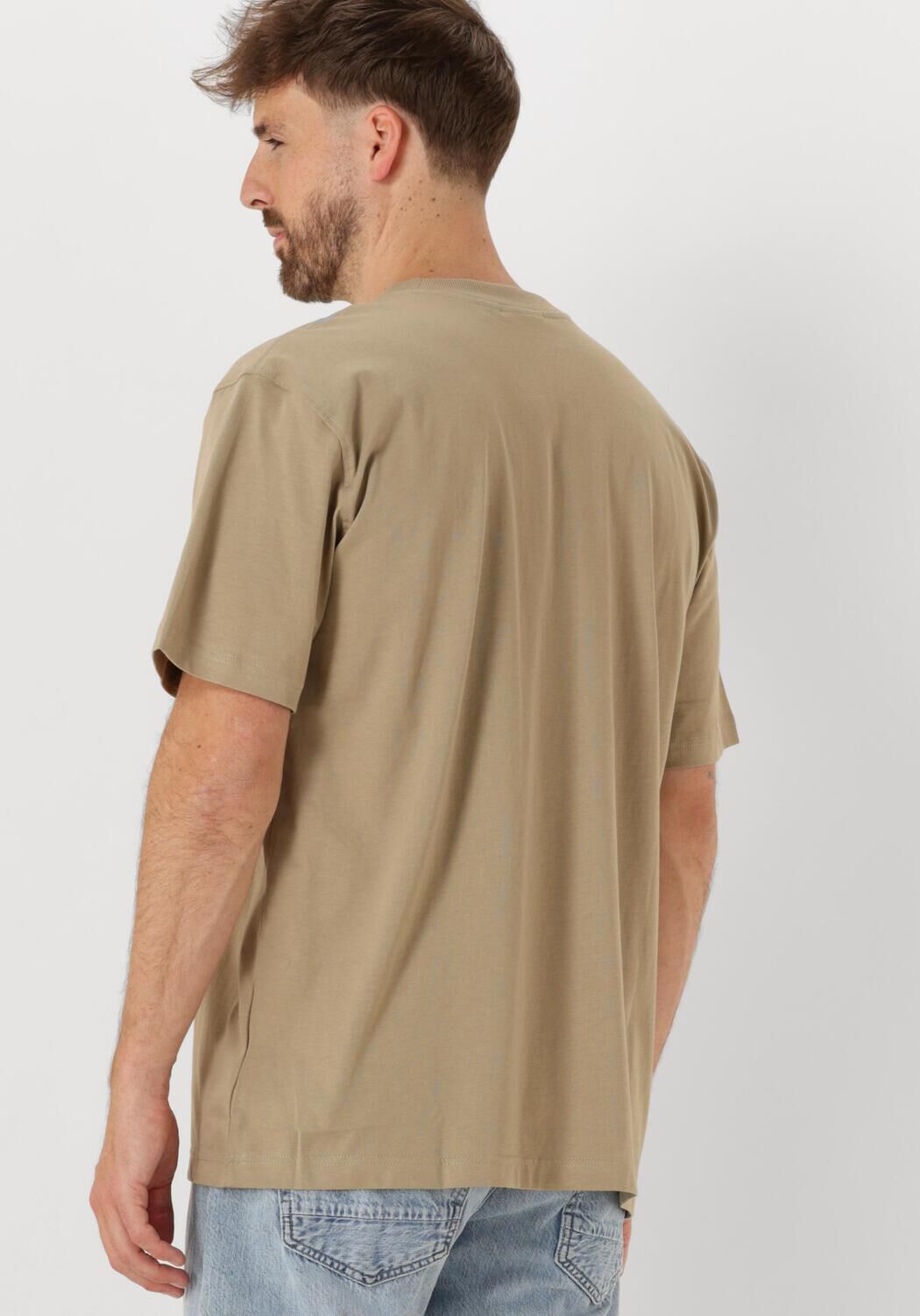 CALVIN KLEIN Heren Polo's & T-shirts Woven Label Relaxed Tee Beige