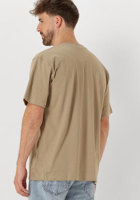 Beige CALVIN KLEIN T-shirt WOVEN LABEL RELAXED TEE - large