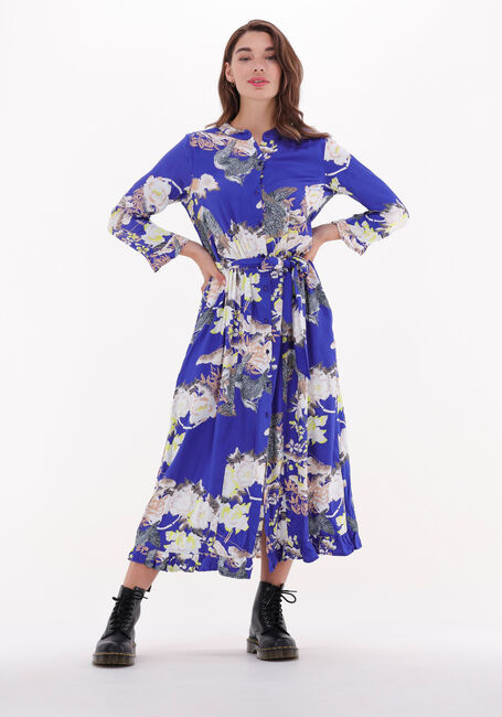 Blauwe LOLLYS LAUNDRY Midi jurk HARPER DRESS - large