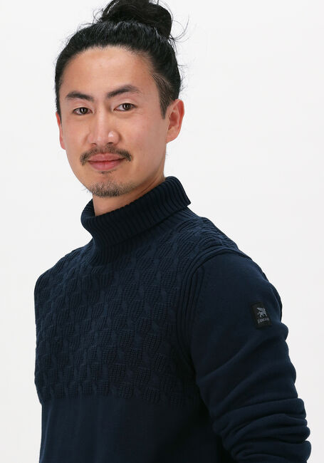 Donkerblauwe VANGUARD Coltrui ROLL NECK COTTON - large
