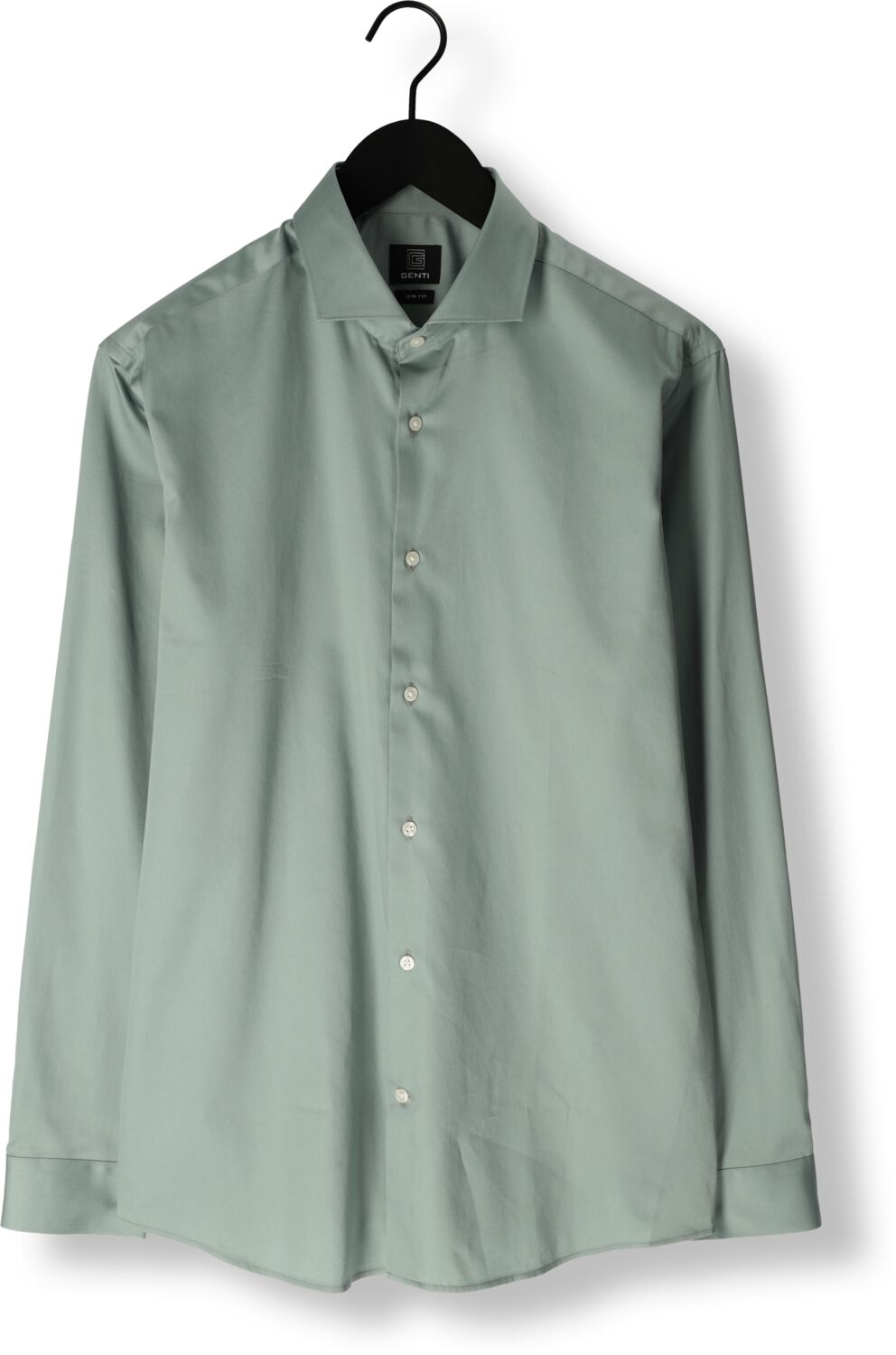 GENTI Heren Overhemden S9254-1109 Groen