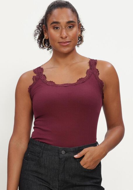 Bordeaux ROSEMUNDE Top BABETTE SILK SL U-NECK LONG LACE - large