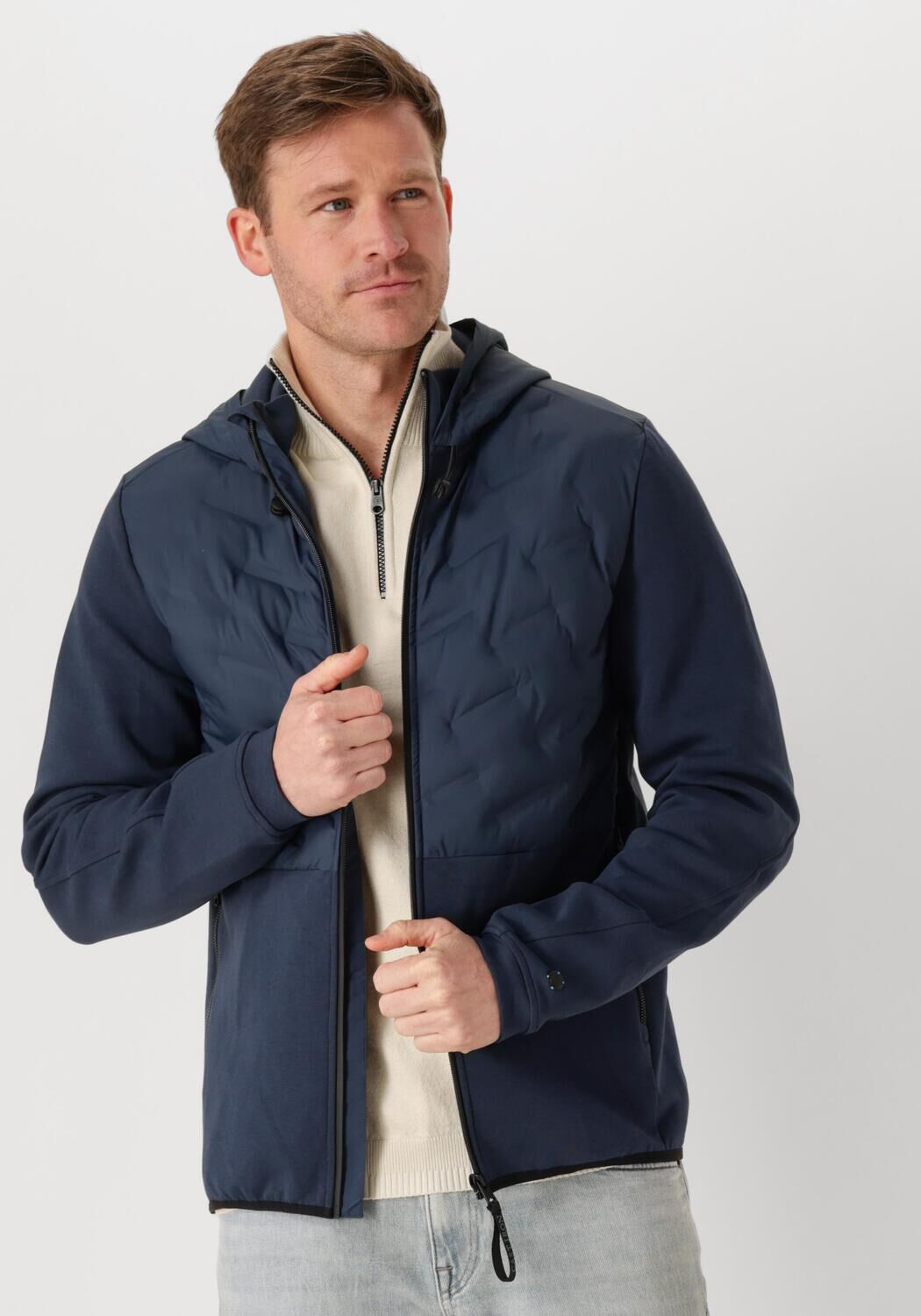 CAST IRON Heren Jassen Zip Jacket Interlock Nylon Blauw