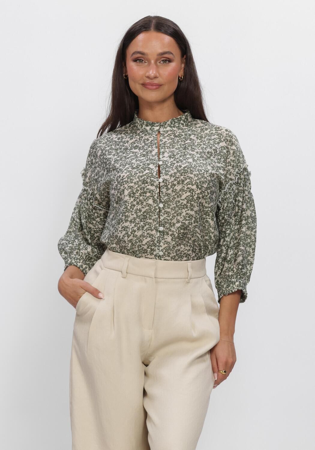 Witte MSCH COPENHAGEN Blouses MSCHSERAPHINA 3/4 SHIRT AOP - large