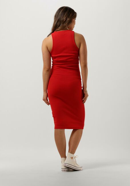 Rode LYLE & SCOTT Midi jurk RIBBED RACER DRESS - large