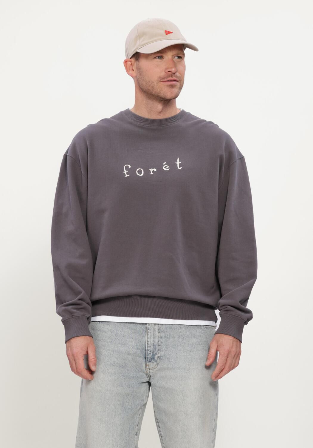 Grijze FOR&Eacute;T Sweater ROPE SWEATSHIRT