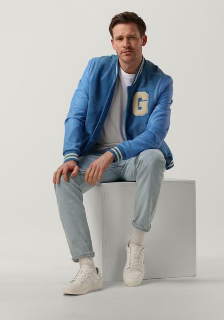 Blauwe GOOSECRAFT Leren jas GC MELROSE BOMBER - large