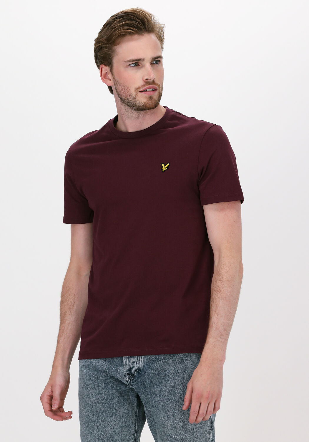 Lyle and scott sales t shirt burgundy