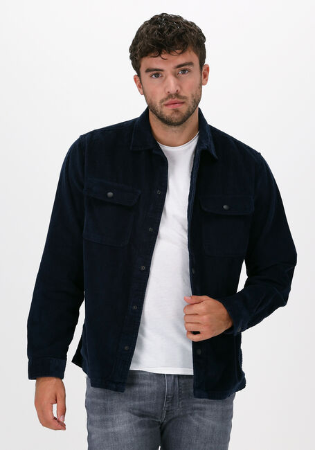 Blauwe SELECTED HOMME Overshirt SLHLOOSEDECKER OVERSHIRT LS CO - large