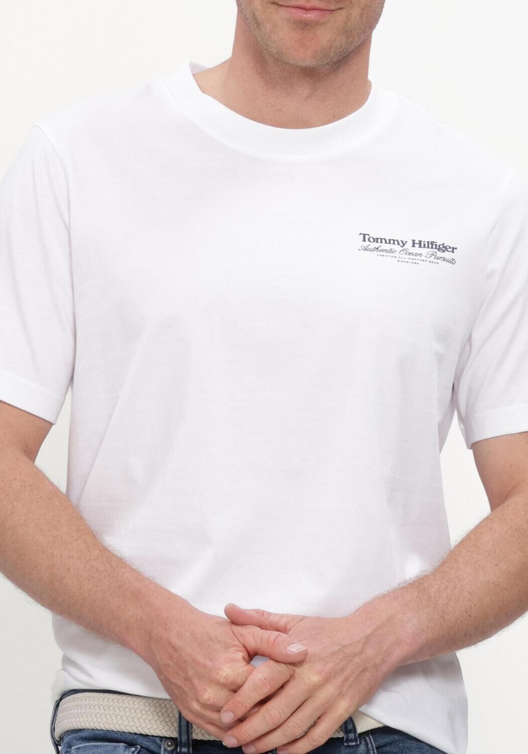 Witte TOMMY HILFIGER T-shirt NAUTICAL BACK GRAPHIC REG TEE - large
