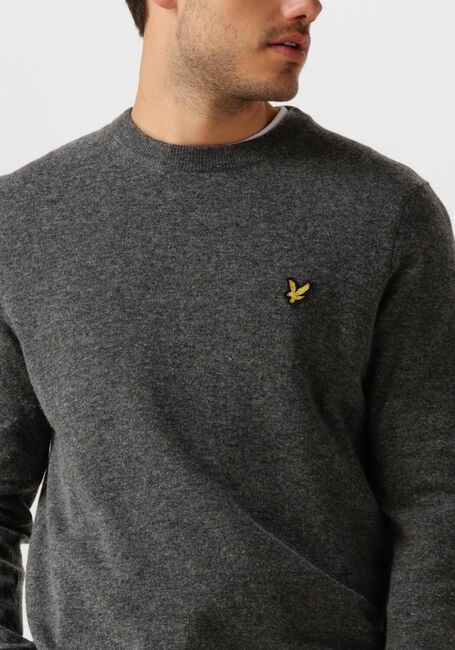 Donkergrijze LYLE & SCOTT Trui LAMBSWOOL BLEND CREW NECK JUMPER - large