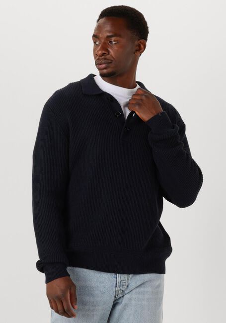 Donkerblauwe BUTCHER OF BLUE Trui GALWAY POLO LS - large