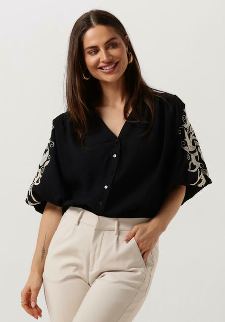 Zwarte NUKUS Blouses TINA BLOUSE EMBROIDERY - large