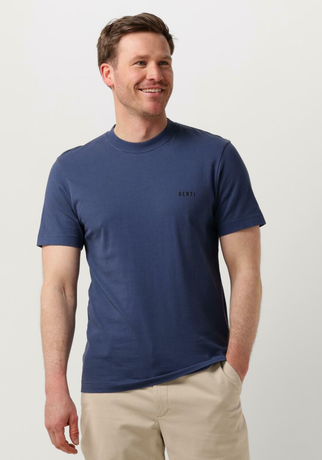 GENTI Heren Polo's & T-shirts J9038-1223 Blauw