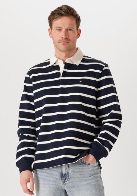 Donkerblauwe TOMMY HILFIGER Polo ESSENTIAL STRIPED RUGBY - large