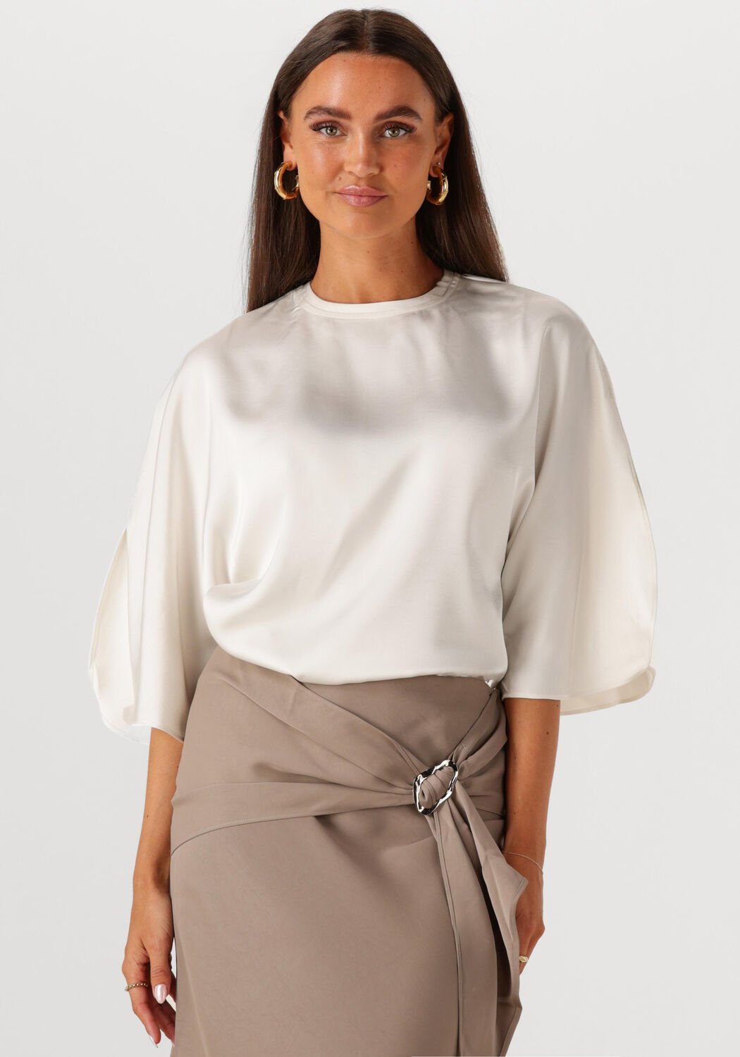 NEO NOIR Dames Blouses Liora Heavy Sateen Blouse Wit