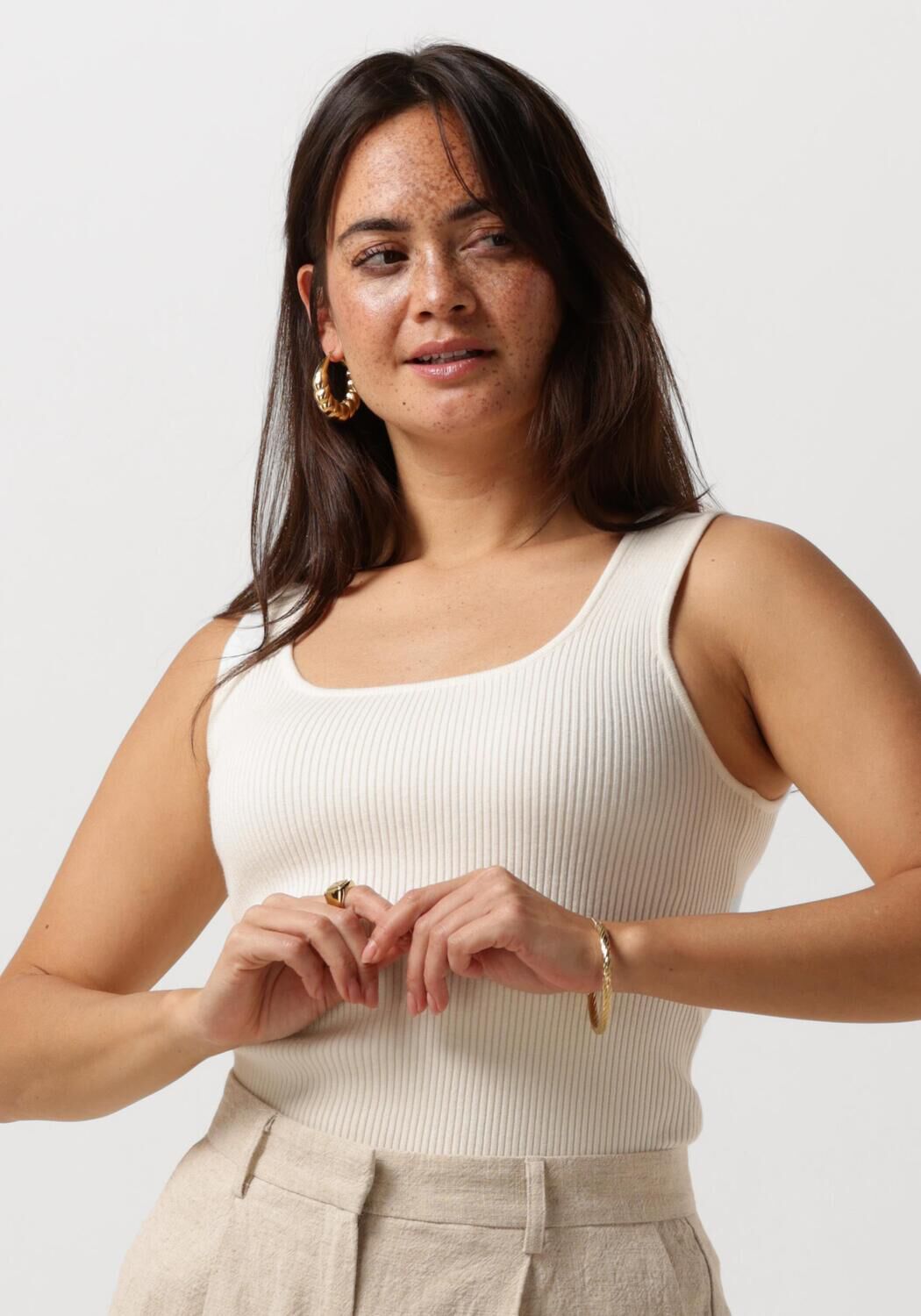 SELECTED FEMME Dames Tops & T-shirts Slfjenny Sl Knit Top Beige