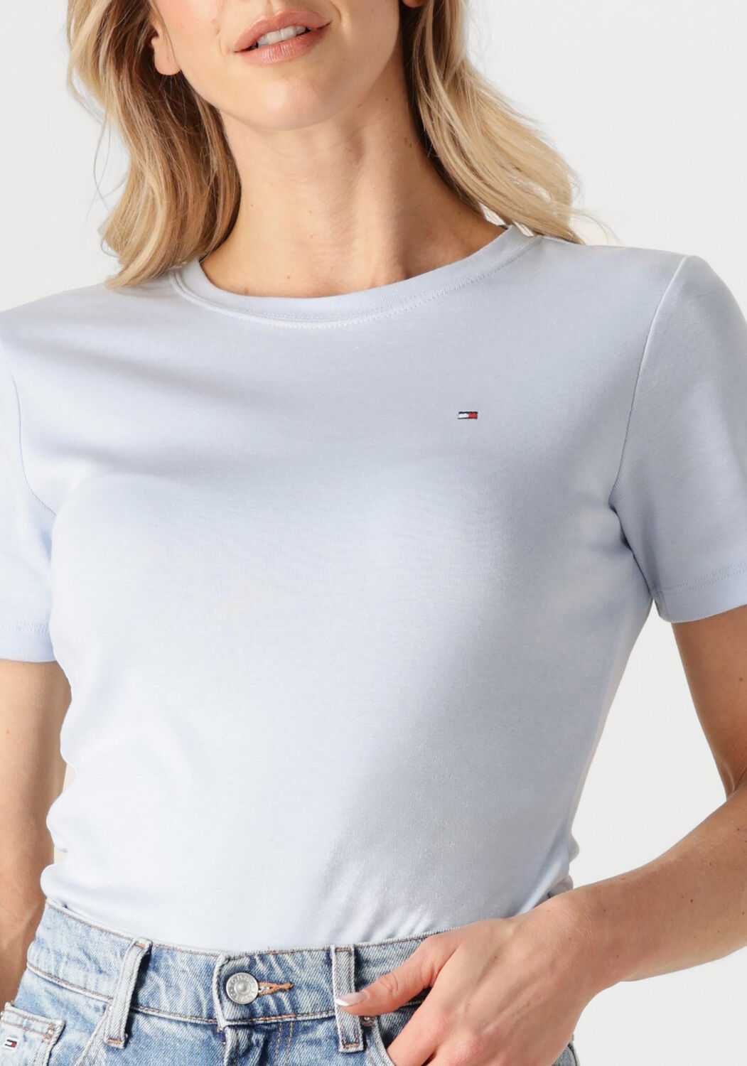 TOMMY HILFIGER Dames Tops & T-shirts Slim Cody C-nk Ss Lichtblauw
