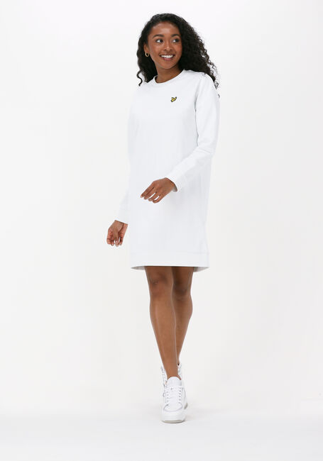 Witte LYLE & SCOTT Mini jurk SWEATTSHIRT DRESS - large