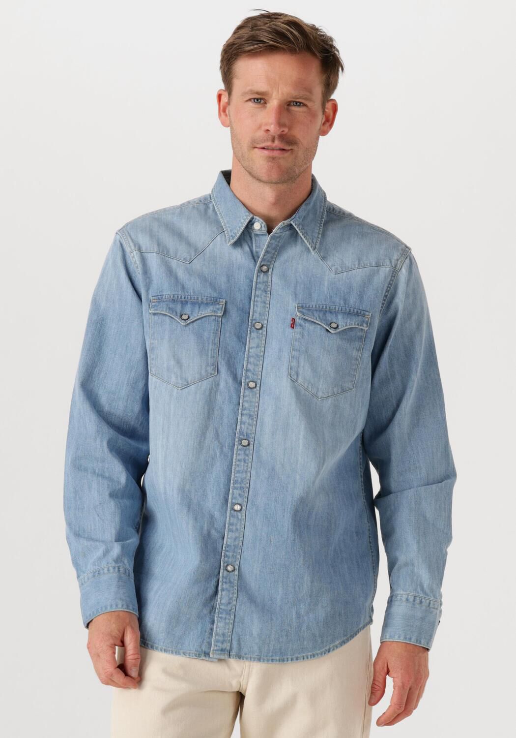Levi's Heren Overhemden Barstow Western - Lichtblauw